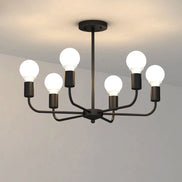 Modern Chandelier  Industrial  Living Room Black E27 Hotel Hall Home Decor Parlor Retro Simple Household Art Pendant Lights