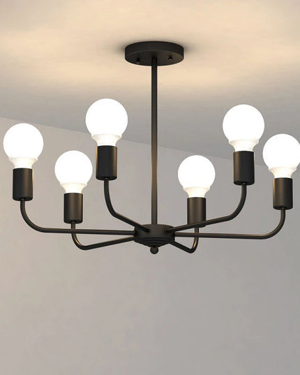 Modern Chandelier  Industrial  Living Room Black E27 Hotel Hall Home Decor Parlor Retro Simple Household Art Pendant Lights