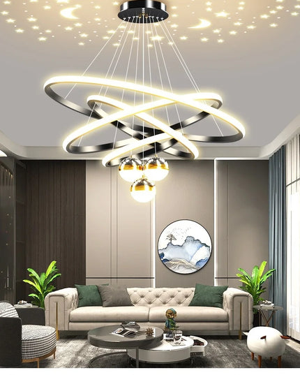 Modern led dining room chandeliers simple ring chandelier living bedroom Lights home indoor lighting decorative Pendant Lamps