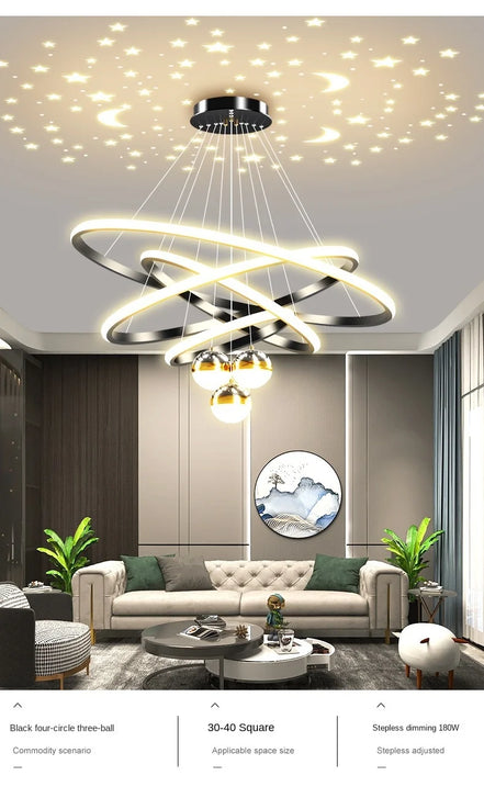 Modern led dining room chandeliers simple ring chandelier living bedroom Lights home indoor lighting decorative Pendant Lamps