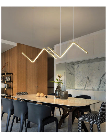 Modern LED irregular long chandelier adjustable chandelier dining room bedroom kitchen home decoration lighting
