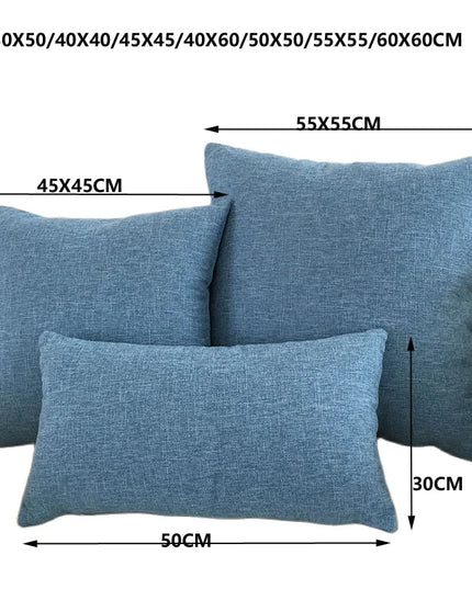 Solid Sofa Cushion Cover 30X50/40X4045X45/40X60/50X50/55X55/60X60 Cozy Linen Home Office Throw Pillow Cover Case