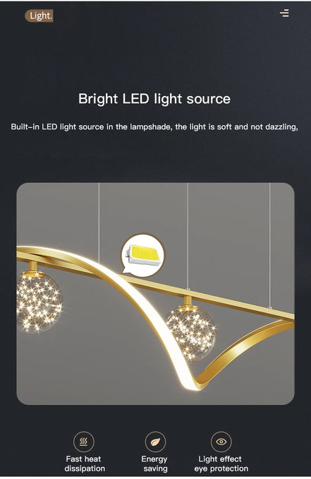 Modern LED Chandelier for Living Room Dining Room Glass Ball Kitchen Lamp Home Decor Lighting Novelty Nordic LED Hanging Lights