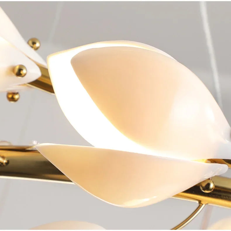 Modern Luxury French Creamy Wind Ceramic Chandelier Living Dining Room Bedroom Led Pendant Lamp Home Decor Hanging Light Fixture