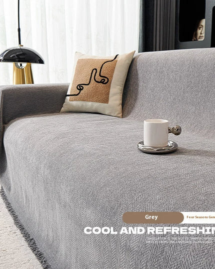 Home Sofa Cover With Tassel Living Room Sofas Blanket Cover Sofa Cover Seat 3 Seater Sofa Blanket Cover Beige