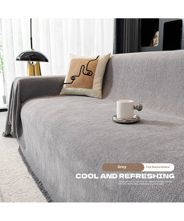 Home Sofa Cover With Tassel Living Room Sofas Blanket Cover Sofa Cover Seat 3 Seater Sofa Blanket Cover Beige