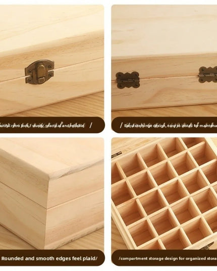 New Wooden Essential Oil Storage Box 12/15/16/25 Slots Durable Aromatherapy Container Essential Oil Carry Case Home Use