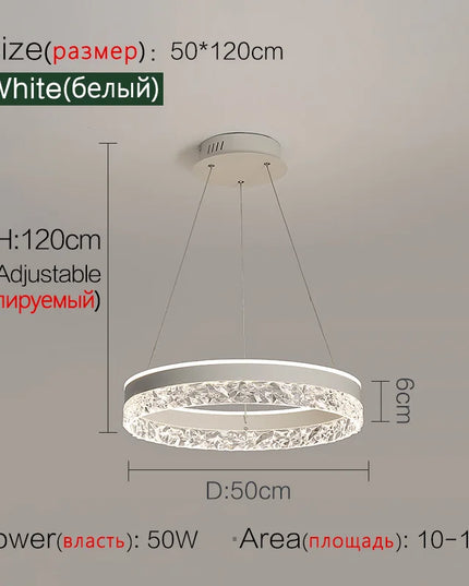 Modern LED Chandelier For Living Room Dining Room Bedroom Study Ring Ceiling Pendant Lamp Lustre Room Decorative Lighting Lamp