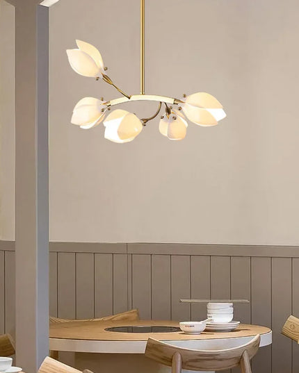 Modern Luxury French Creamy Wind Ceramic Chandelier Living Dining Room Bedroom Led Pendant Lamp Home Decor Hanging Light Fixture