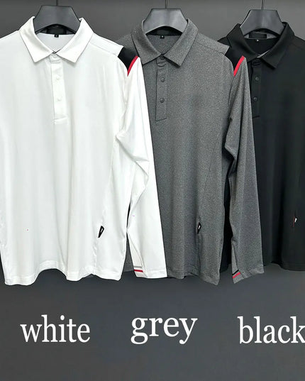 2025 New Golf Men's Autumn and Winter Velvet Long Sleeve T-shirt, Comfortable, Skin friendly, Warm, Free