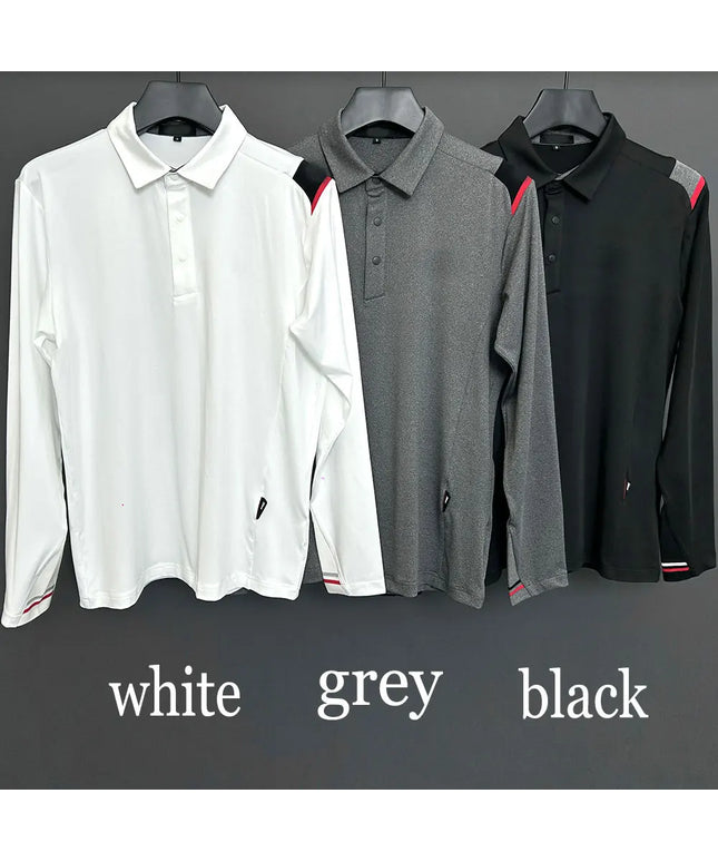 2025 New Golf Men's Autumn and Winter Velvet Long Sleeve T-shirt, Comfortable, Skin friendly, Warm, Free