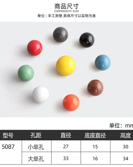 Handles Drawer Cabinet Furniture Kitchen Handles for Cabinet Knob Door Drawer Knob Colour Ceramics Rotundity Single Hole