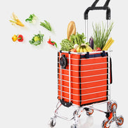 1PC Stainless Steel Portable Shopping Cart Roller Puller Household Luggage Carrier Ergonomic Design for Easy Carrying And Moving