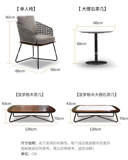 Lounge Terrace Sofa 3 Person Balcony Outdoor Sofa Garden Single Muebles De Jardin De Exterior Outdoor Patio Furniture