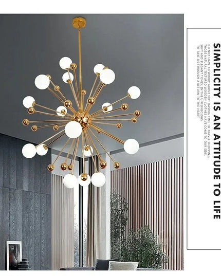Modern Global Led Chandelier Kitchen Restaurant Living Room Pendant Lamp Organic Glass Acrylic Artificial Satellite Decor Lights
