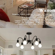 Modern Chandelier  Industrial  Living Room Black E27 Hotel Hall Home Decor Parlor Retro Simple Household Art Pendant Lights