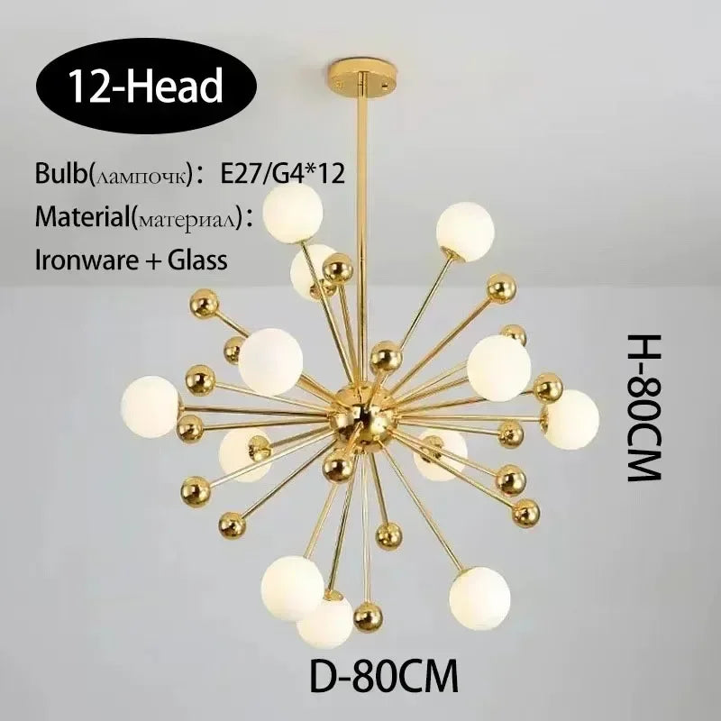 Modern Global Led Chandelier Kitchen Restaurant Living Room Pendant Lamp Organic Glass Acrylic Artificial Satellite Decor Lights