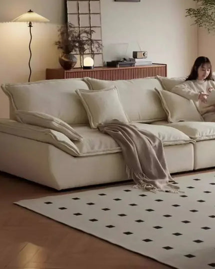 Modern Beige Living Room Sofas Designer Retro Luxury Lazy Living Room Sofas Boneless Leather Woonkamerbanken Furniture Home