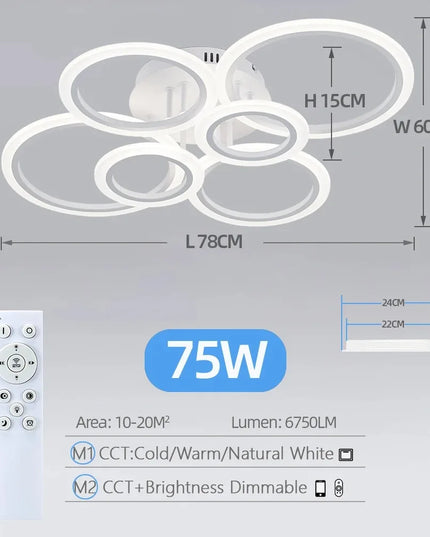 Modern LED Chandelier Home Lighting Ring Ceiling Mount Chandelier Living Room Bedroom Lighting lustre Ceiling pendant lamp
