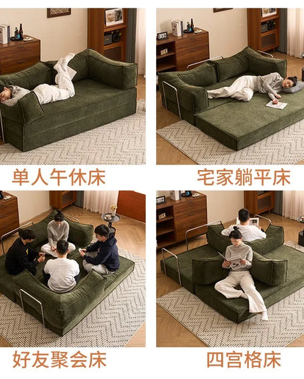 Folding Dual-use Modular Compression Sofa Bed Living Room Bedroom Home Lazy Pudding Retro Style Tatami Sofa