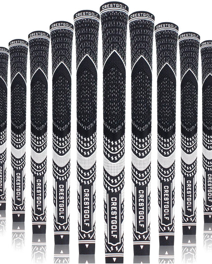 Crestgolf 10pcs / Pack Rubber Golf Club Grips Midsize Grips Iron Club 60R Carbon Yarn Anti-skid Golf Wood Grips