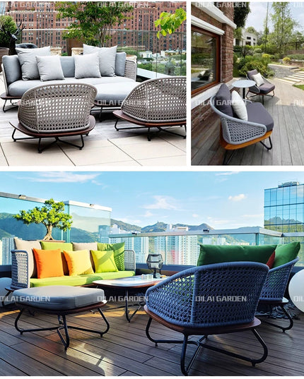 Lounge Terrace Sofa 3 Person Balcony Outdoor Sofa Garden Single Muebles De Jardin De Exterior Outdoor Patio Furniture