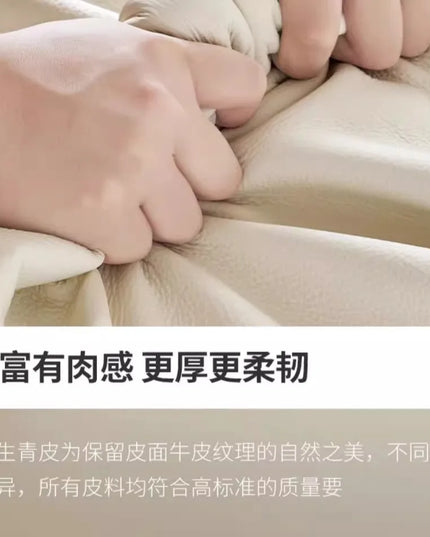 Cloud Retractable Sofa French Cream Wind Straight Row Multi-functional Reclining And Sleeping Leather Electric Sofa