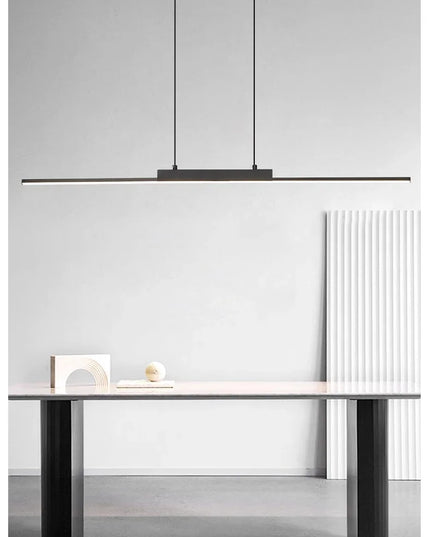 Modern LED Chandelier Featuring Minimalist Linear Panel Design 80/100cm Textured Pendant Light For Dining Rooms Bedrooms  Studie