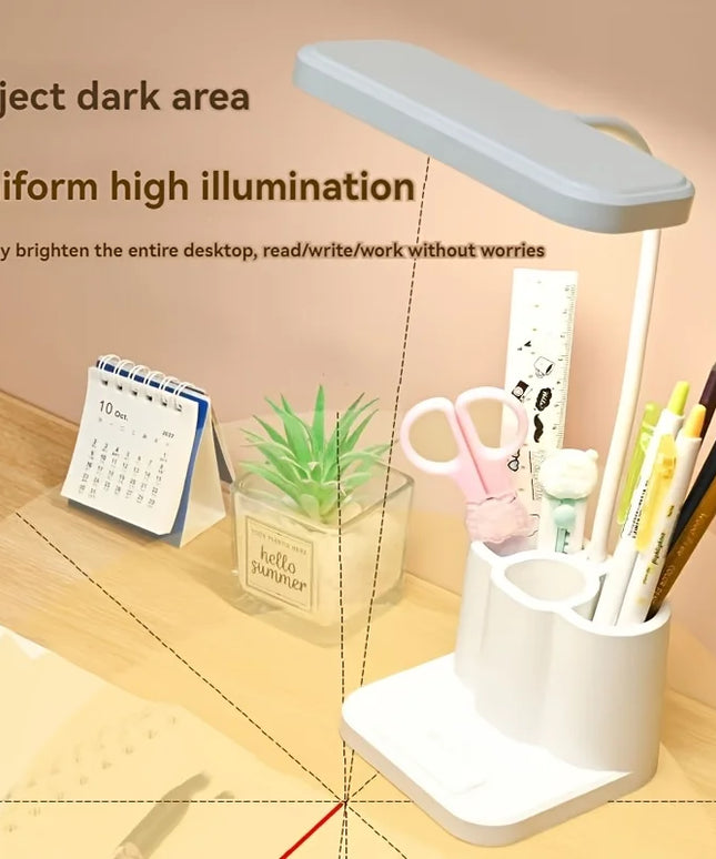 USB Rechargeable Table Lamp Learning Dormitory Bedroom Bedside LED Night Light Eye Protection 3 Levels Dimmable Touch Desk Lamp