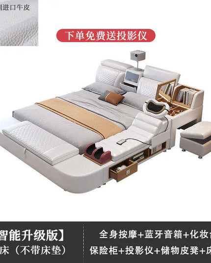 Comforter Mattresses Double Bed Luxury Organizer Bedframe Headboards Double Bed Bedroom Smart Camas De Dormitorio Furniture Home