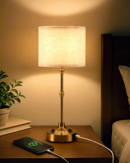 Cordless Table Lamps Rechargeable Battery Lamp with 3-Level Dimmable Fabric Touch Bedside Lamps for Bedroom, Living Room