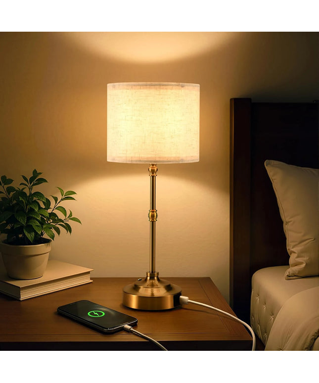Cordless Table Lamps Rechargeable Battery Lamp with 3-Level Dimmable Fabric Touch Bedside Lamps for Bedroom, Living Room