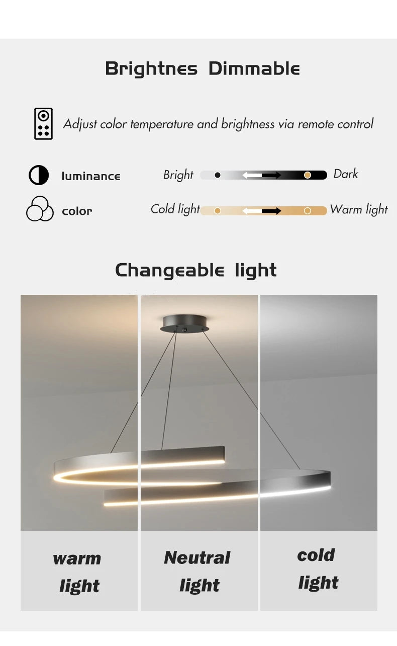 Modern LED spiral chandelier is suitable for living room dining room bedroom study villa home decoration lighting room decoratio