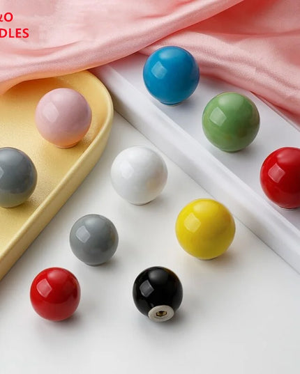 Handles Drawer Cabinet Furniture Kitchen Handles for Cabinet Knob Door Drawer Knob Colour Ceramics Rotundity Single Hole
