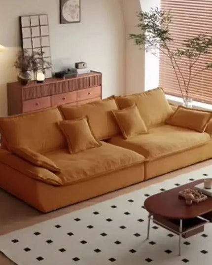 Modern Beige Living Room Sofas Designer Retro Luxury Lazy Living Room Sofas Boneless Leather Woonkamerbanken Furniture Home