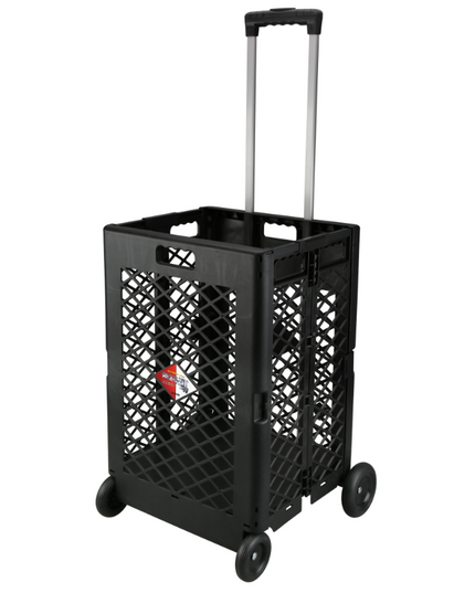 Grid trolley large-capacity plastic folding shopping cart four-wheel plastic folding luggage cart shopping trolley