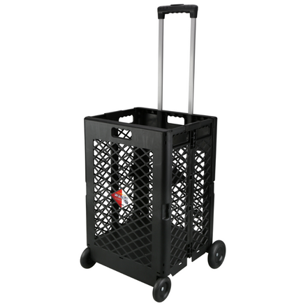 Grid trolley large-capacity plastic folding shopping cart four-wheel plastic folding luggage cart shopping trolley