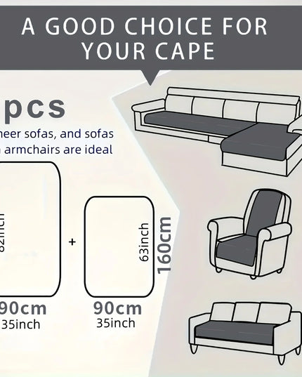 1 Set Water-repellent Geometric Sofa Cushion Grey Non-Slip Mat Blanket Living Room Universal Sofa Covers 90*160&90*210