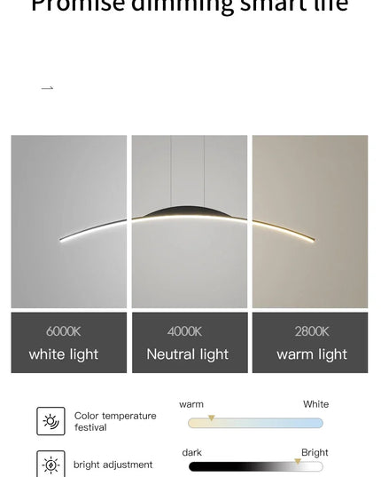 Modern LED Chandelier for Dining Room Kitchen Bar Living Bedroom Ceiling Pendant Lamp Black Simple Design Chandelier Light