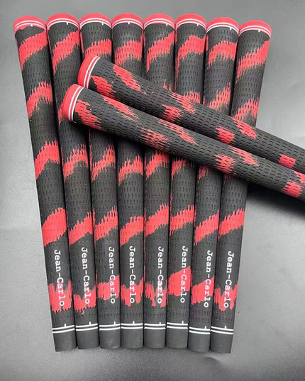 Jean Carlo Golf Grips Rubber 60R Standard Driver Hybird Irons Woods Wedges Universal Golf Club Grip Black with Red