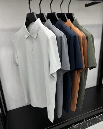 Top Brand Quality Mesh Fabric Sports Polo Shirt -Men's Wrinkle-resistant Breathable Ultra-stretch Golf Shirt Top and Tees