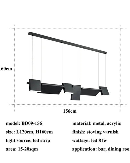 Modern danish Chandelier Design Rotatable Black Led minimalist light Dining Room Decor Led Lamp Bar Loft coffee tables lights