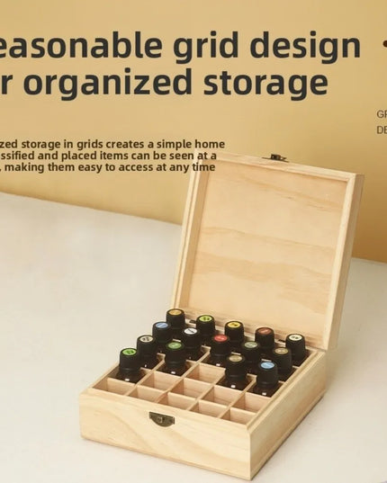 New Wooden Essential Oil Storage Box 12/15/16/25 Slots Durable Aromatherapy Container Essential Oil Carry Case Home Use