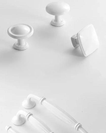Handles Drawer Cabinet Furniture Kitchen Handles for Cabinet Knob Door Drawer Furniture Kitchen Knob Simplicity Fuji White