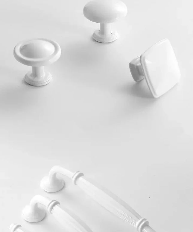 Handles Drawer Cabinet Furniture Kitchen Handles for Cabinet Knob Door Drawer Furniture Kitchen Knob Simplicity Fuji White