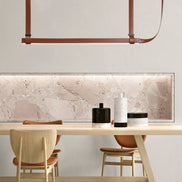 Modern LED Leather Chandelier Minimalist long chandelier For Living Room Kitchen Island Decor Dining Table Hanging Lamp fixtures