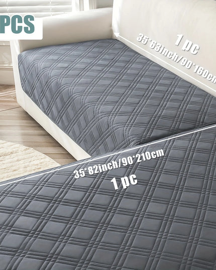 1 Set Water-repellent Geometric Sofa Cushion Grey Non-Slip Mat Blanket Living Room Universal Sofa Covers 90*160&90*210