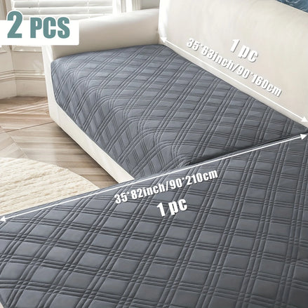 1 Set Water-repellent Geometric Sofa Cushion Grey Non-Slip Mat Blanket Living Room Universal Sofa Covers 90*160&90*210