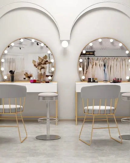 Vanity Set with Lighted Mirror, Makeup Vanity Dressing Table with LED Light, Drawers, Storage Shelves and Cosmetics Cabinet