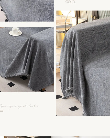 Home Sofa Cover With Tassel Living Room Sofas Blanket Cover Sofa Cover Seat 3 Seater Sofa Blanket Cover Beige
